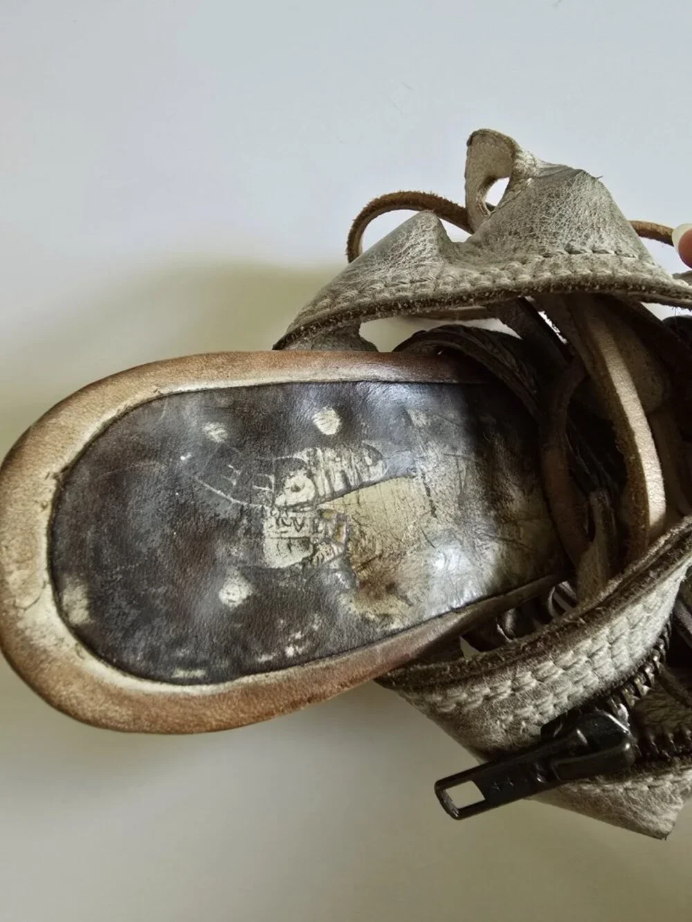 Freebird Beliz Belize Taupe Leather Lace Up Gladiator Sandals Open Toe Heels 9 - Picture 11 of 13